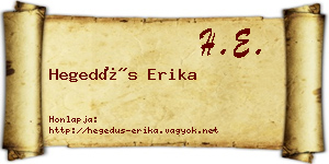 Hegedűs Erika névjegykártya